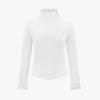 FAIRLIAR GOLF Double Frill High-Neck Rib Knit (Ivory)