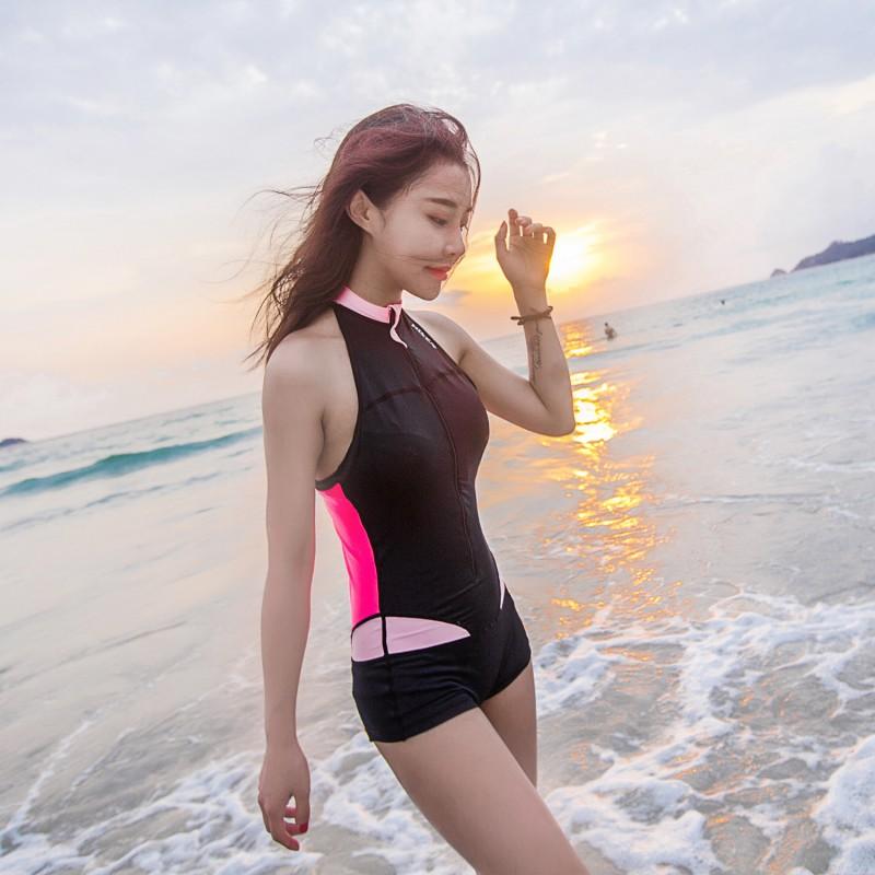 Womens One-Piece Sleeveless Rash Guard Swimsuit Snorkeling Swimming UV Protection Quick-Dry Slimming Fit Small