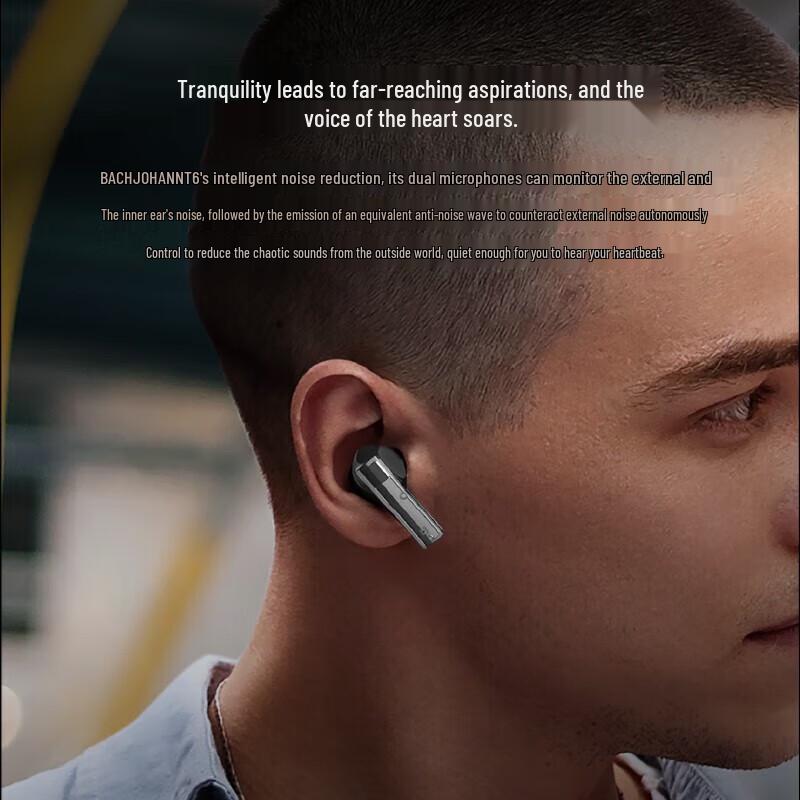 Bach Johann Smart Noise-Cancelling Bluetooth Earbuds T6
