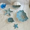 Ocean Shell Conch Sea Star Ceramic Jewelry Box Necklace, Ring Earring, Jewelry Storage Box Desktop Ornament