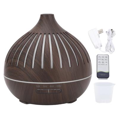400ML Holzmaserung Luftbefeuchter Desktop Aromatherapie Diffusor mit buntem Licht Fernbedienung Auto