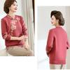 Herbst Winter Damen Nerzfleece Pullover Locker Übergröße Pullover Bestickt Pullover Fleece Verdickt Beflockt Strickoberteile