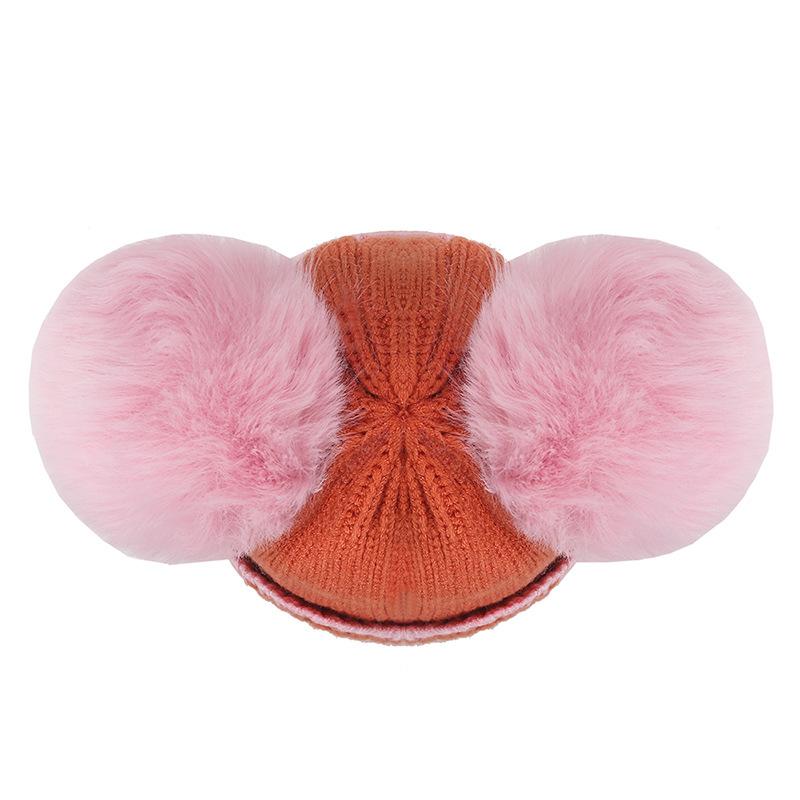 NORTHWOOD Children's Cute Cartoon Fur Ball Knitted Hat Winter Cold-proof Warm Baby Kids Woolen Hat for Boys Girls Beanies Hat