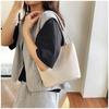 Korean Style Letter Underarm Bag Tote Bag Handbag Embroidery Shoulder Bag Pure Color Large Capacity Nylon Bucket Bag Women 1Pc