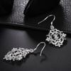 925 Sterling Silver Geometric Perforated Earrings Fashion Wedding Jewelry