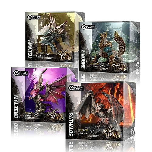 CAPCOM Monster Hunter FIGURE BUILDER CUBE MONSTER HUNTER 4-Figure Set Box (Rathalos/Zinogre/Mel Zena/Amatsumagatsuchi) PVC ABS