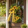 Sunflower Half Wreath for Front Door and Wall Decor, Fall Hanging Ornament for Home Courtyard