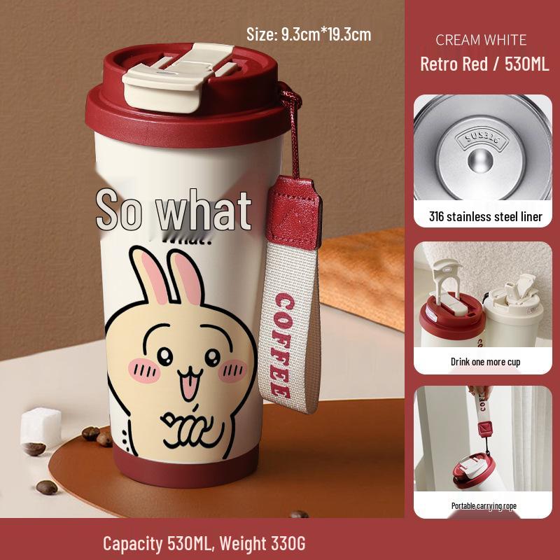 

Usagi & Hachi Кумедна термокружка з нержавіючої сталі Chiikawa 530ml