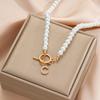 2026 A-Z Pendant Pearl Chain Neckalces for Women Vintage Gold Color Zircon Letter Initial Necklace Trendy Custom Jewelry Gifts