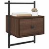 Wall Mounted Nightstand Brown Oak Look 35 x 30 x 51 cm Engineered Wood