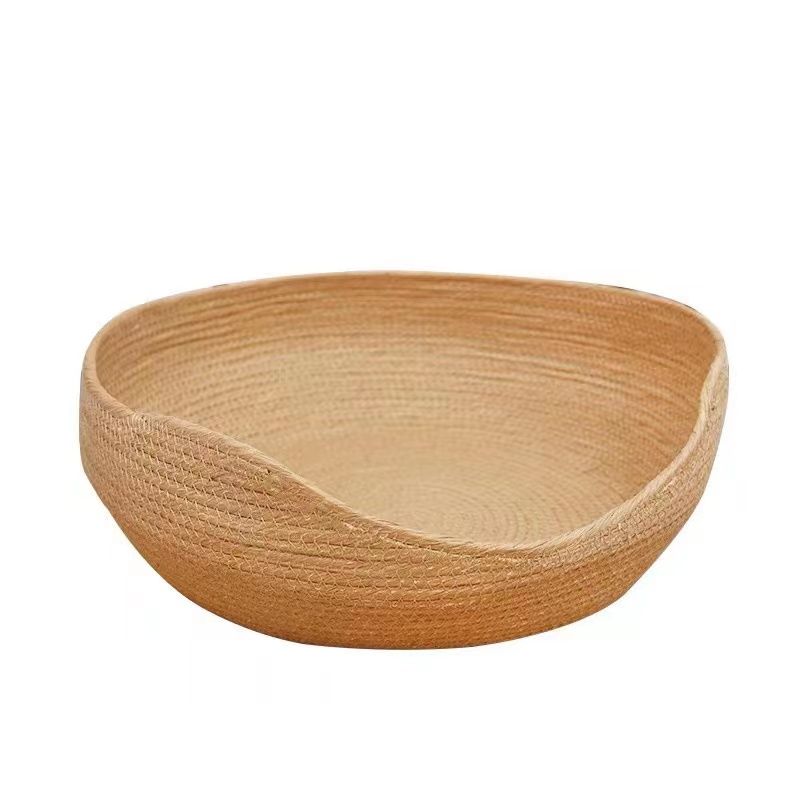 

Summer Cool Soft Rattan Cat Nest Hand-Woven All Year Round Neutral Summer Mat Cat Bed Cat Scratch Board Pet Supplies S-small Single nest