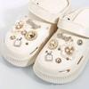 1set New Fashion Set Hole Shoe Charms Accessories Shoe Buckle Cute Pearl Bear Water Diamond Chain DIY 3D Shoes Decorations