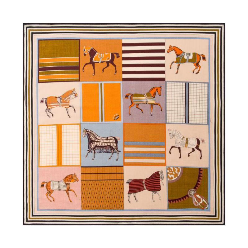 TXRMDX Men s Geometric Silk Scarf & Clip Set One Size