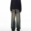 Men's American Retro High Street Wide-Leg Jeans - Spring Arrival, Trendy Loose Fit, Floor-Length