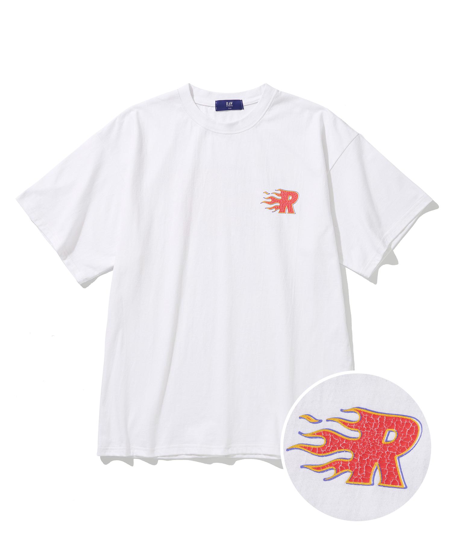 Row Lab R Flame Crack Binder Short Sleeve (White) M