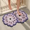 Bathroom Floor Mat Silicone Diatomaceous Mud Absorbent Non-Slip Door Shower Area Modern Floral