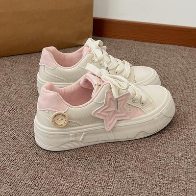 Nouvelles Chaussures Blanches d'Automne pour Femmes, Mignonnes à Plateforme, Décontractées et Polyvalentes, Chaussures Pain Tête Ronde, Demi-Chaussures Tête Ronde