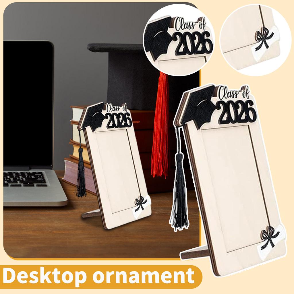 Abschluss Holz-Fotorahmen Magnetischer Dekorativer Ständer, Kreatives Personalisiertes Abschlussgeschenk, Kühlschrankmagnet Dekoration