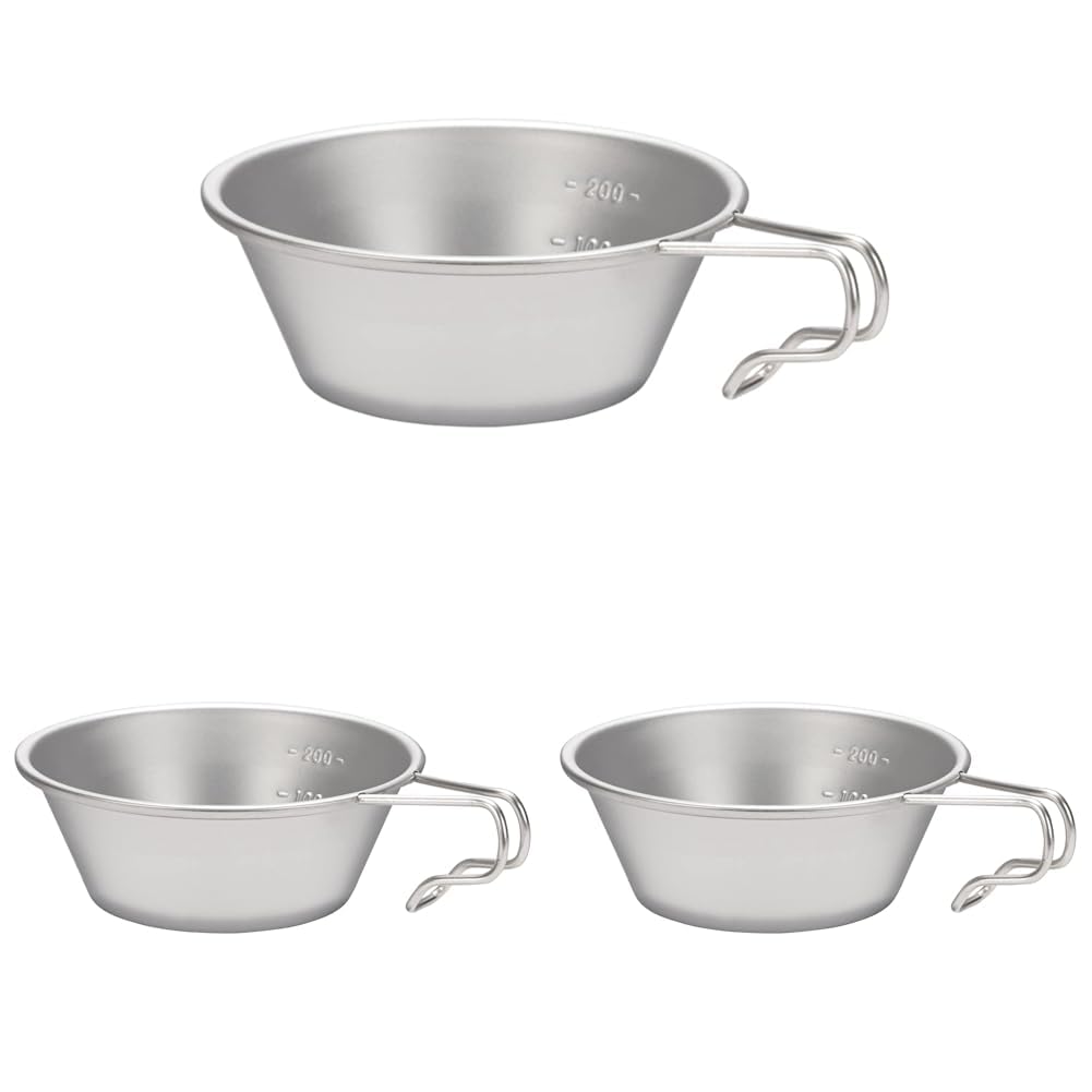Snow Peak Stainless Steel Sierra Cup E-203, Lightweight, for Outdoor Camping (Pack of 3)