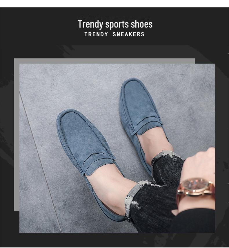 Men's Spring Suede Moccasins: Trendy British Loafers, Slip-On Driving Shoes
