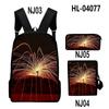 Iconic Distinctive Black Rock Shooter 3D Design 3pcs/Set Learner Bags Everyday Laptop Everyday Backpack Sling Carry Tote Pencil Pouch