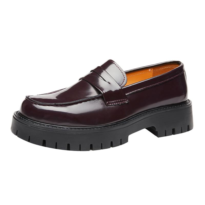 Nuove Scarpe Mocassini con Zeppa Scarpe Uomo Scarpe da Sposa con Suola Spessa Scarpe Formali Nere da Lavoro Scarpe Casual in Pelle Slip-on con Zeppa