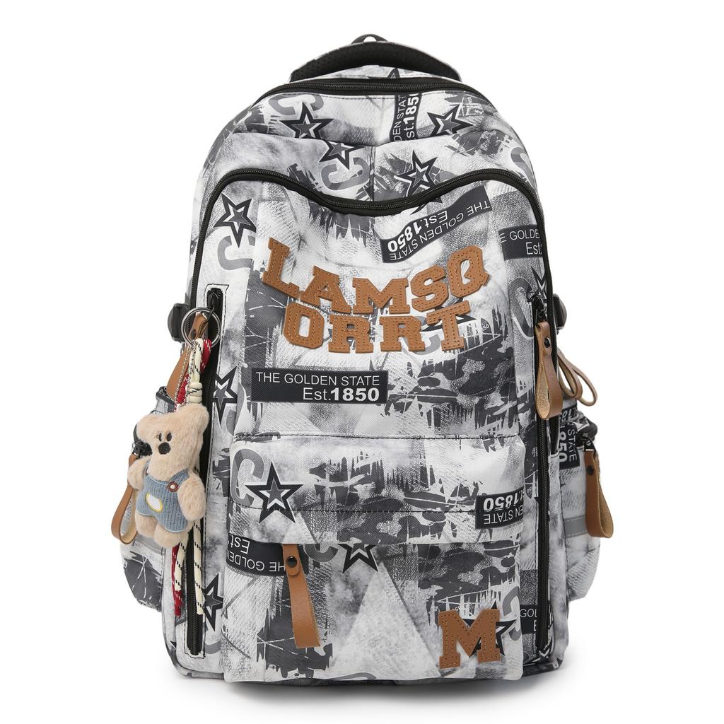 Schoolbag New Printed Backpack Women's Trend Fashion Large Capacity Backpack Junior High School Student Versatile School Bag