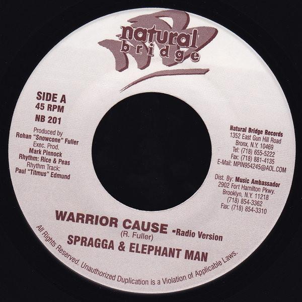 

7inch Record SPRAGGA BENZ & ELEPHANT MAN - Warrior Cause NB201 Natural Bridge 2001 Jamaica Reggae, Ska & Dub Used