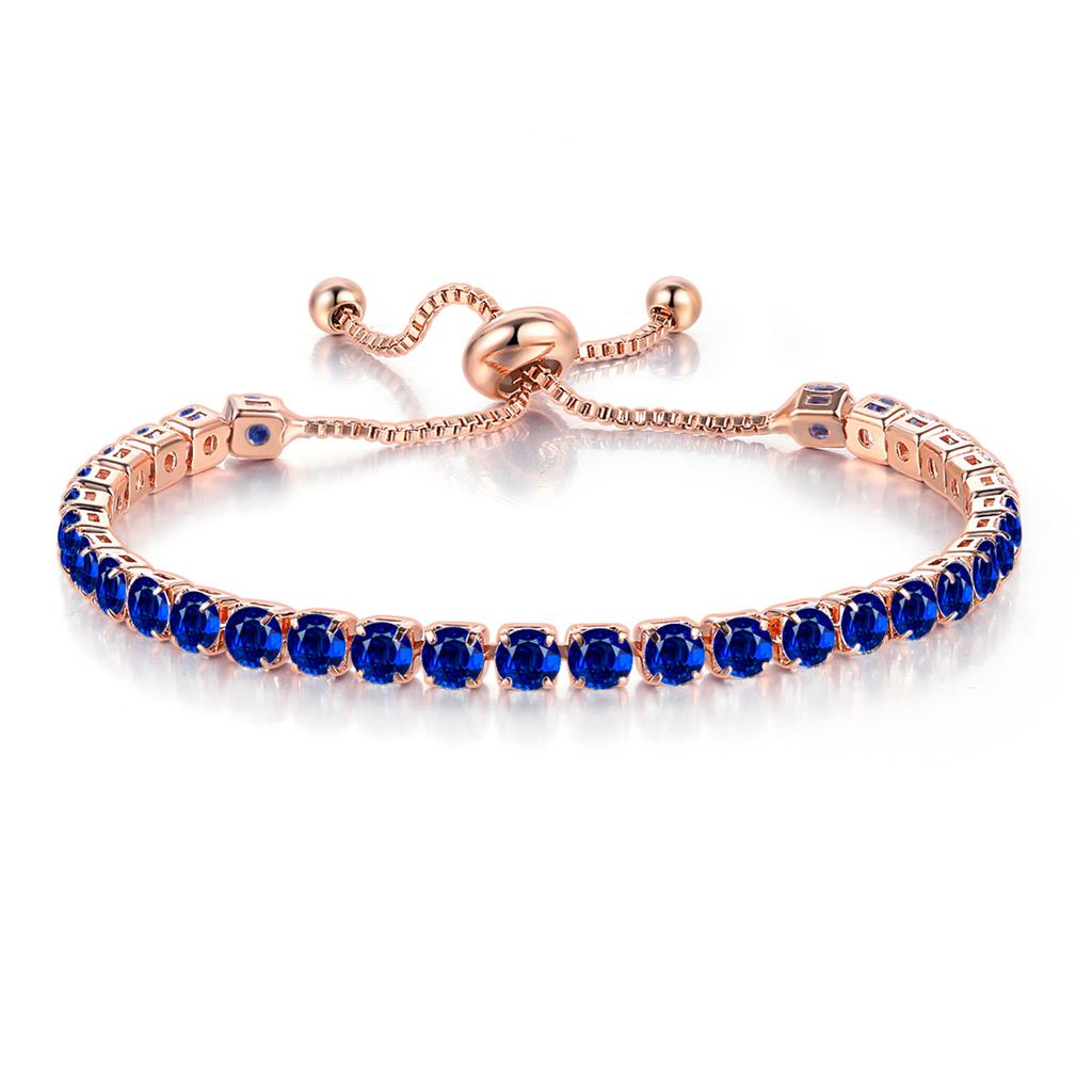 Adjustable Colorful Birthstone Tennis Bracelet for Women Multicolor CZ Crystal Wedding Birthday Gift Hand Jewelry