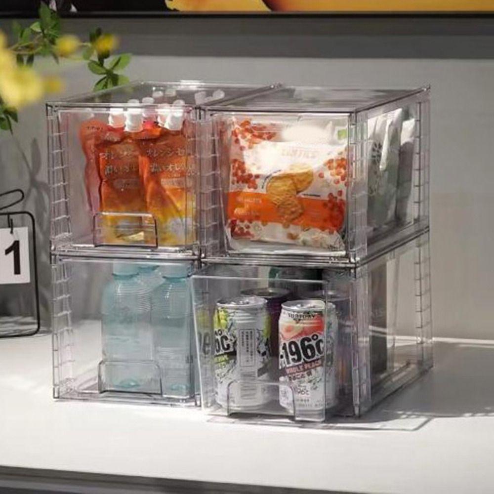1/2pcs Plastic Stackable Storage Drawers 12 Inch Desktop Storage Box Spice Organizer  Kitchen