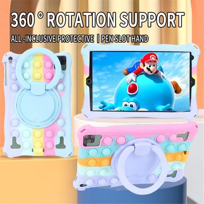 Rotating Funda 10.1" Universal Silicone Tablet Case 10 10.1 Inch Android Tablet PC Shockproof Stand Cover 25*16CM/9.84*6.3inch
