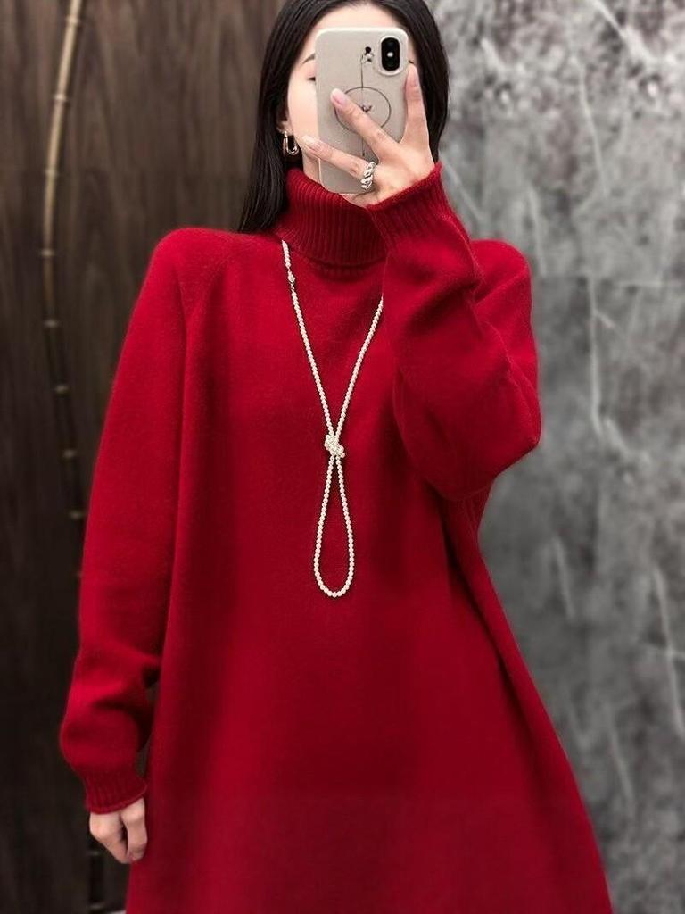 2026 Autumn-Winter High Neck Women's Loose Knit Sweater