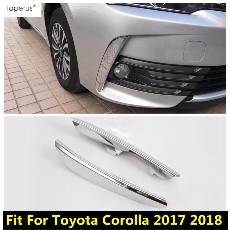 

Front Fog Lights Lamps Eyelid Eyebrow Strip Decoration Cover Trim For Toyota Corolla 2017 2018 ABS Chrome Accessories Exterior