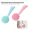 1pc Facial Brush Silicone Facial Cleansing Brush Manual Skin Silicone Exfoliating Brush Handheld Face Scrubber Reusable Facial Cleansing Brush