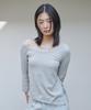 AHWE Off-Shoulder Half Sleeve Knit_Light Gray