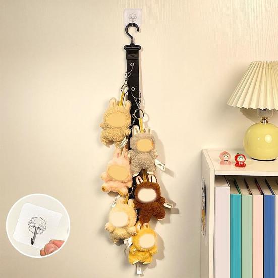 Doll Display Stand Organizer Pendant Storage Display Stand Oxford Cloth Strap Reliable Plush Toy Holder with 8 Clips