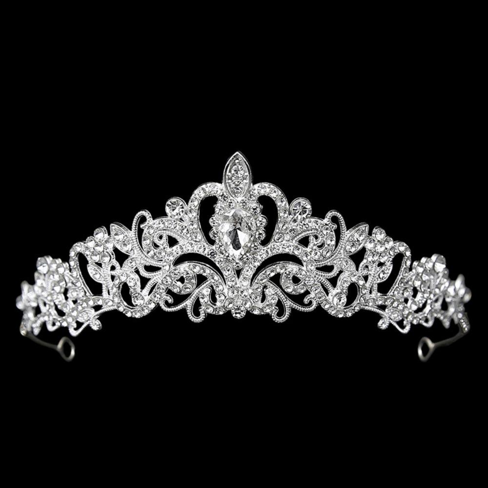 Rhinestone Baroque Pageant Crown Luxury Queen Princess Tiara Hair Ornaments Bridal Crown  Wedding