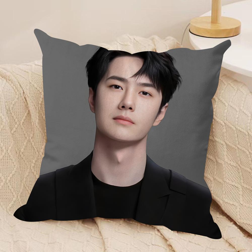 Cool WWang Yibo Cushion Cover Short Plush Doublesided Print Square Throw Pillow Covers Sofa Home Cushion Decor