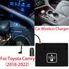 Car Wireless Charger Pad Stable Fast Charging For Toyota Camry 2018-2022 Auto Center Console Storage Box Decoration Accessories