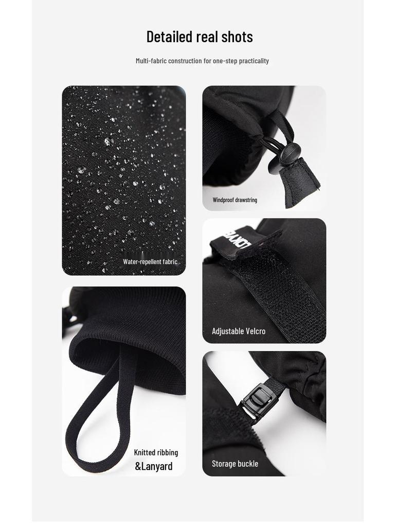 Waterproof Winter Ski Gloves for Men & Women, Touch Screen Compatible, Thickened Plush for Cycling & Motorcycling