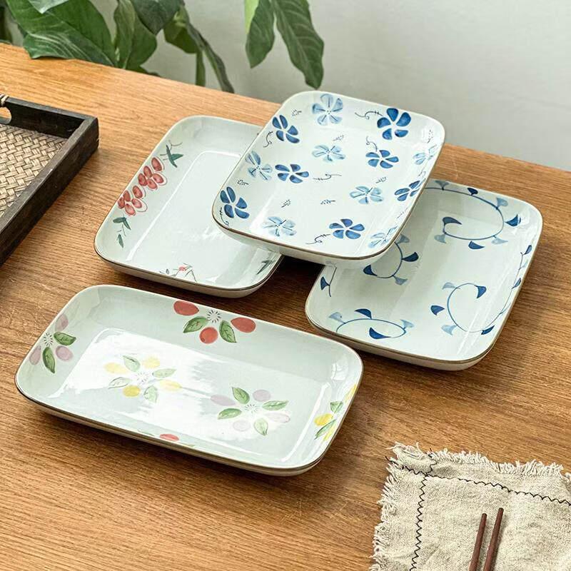Ru Han Underglaze Ceramic Rectangular Serving Platter