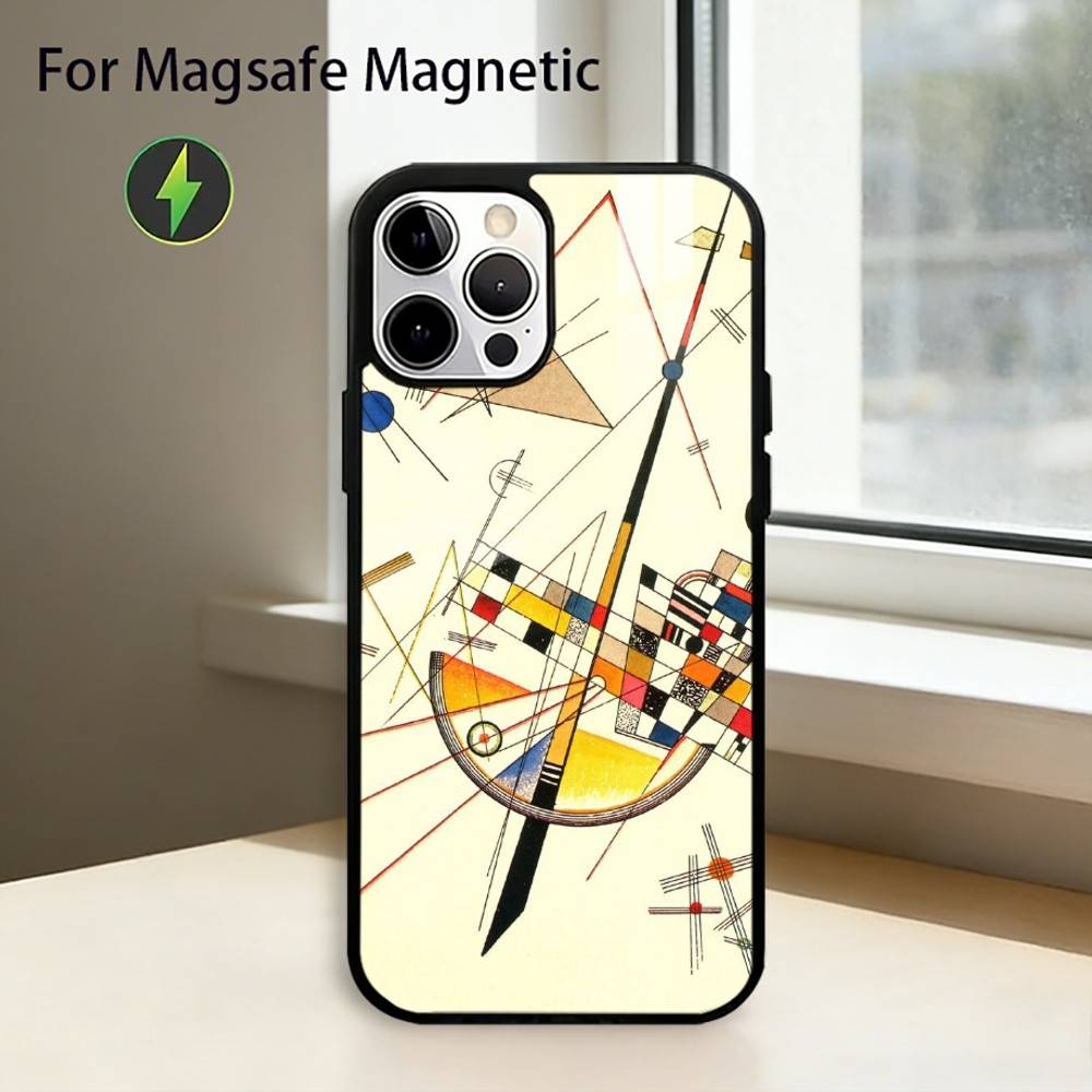 Geometric Bauhaus A-Art Phone Case For iPhone17,16,15,14,13,12,11 Plus,Pro Magnetic with Magsafe Wireless Charging