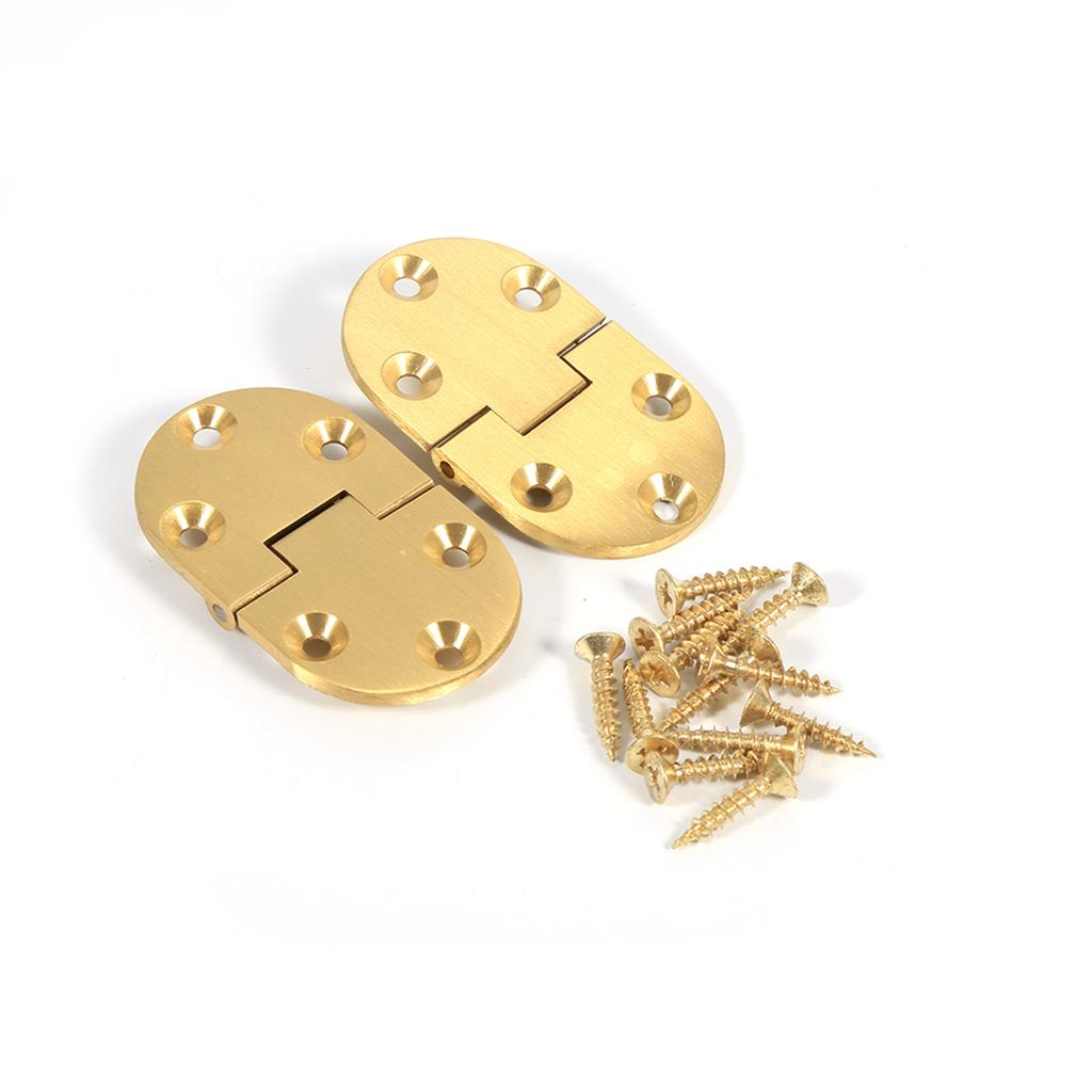 2Pcs Brass Butler Tray Hinge Round Edge 2 1 2 x1 1 2 With Screws Folding Flap