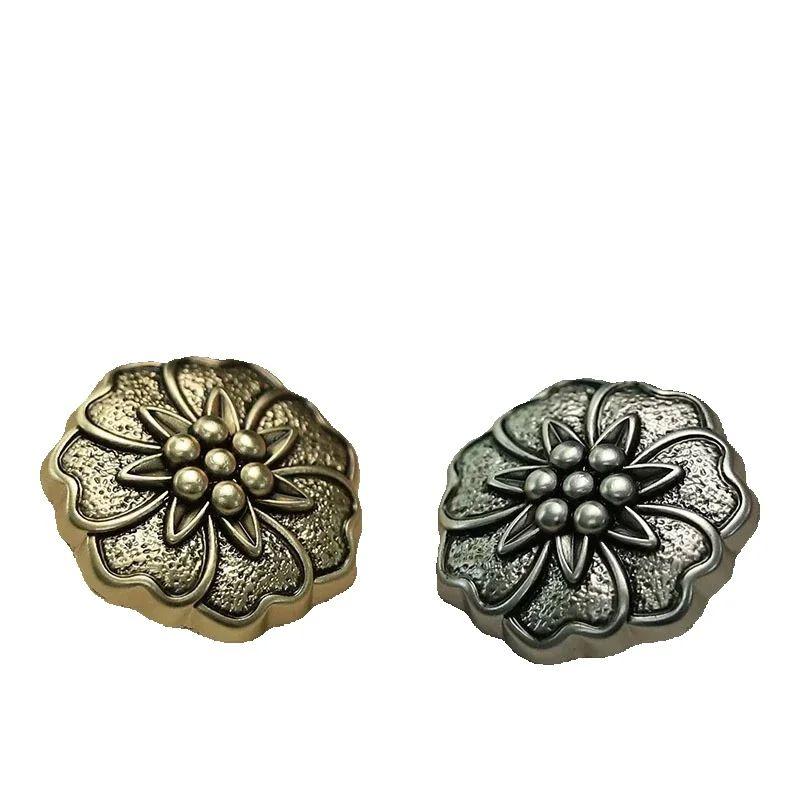 10pcs Beautiful Flower Buttons 18mm Classical Flower Metal Shank Buttons Sweater Blouse Sewing Accessories