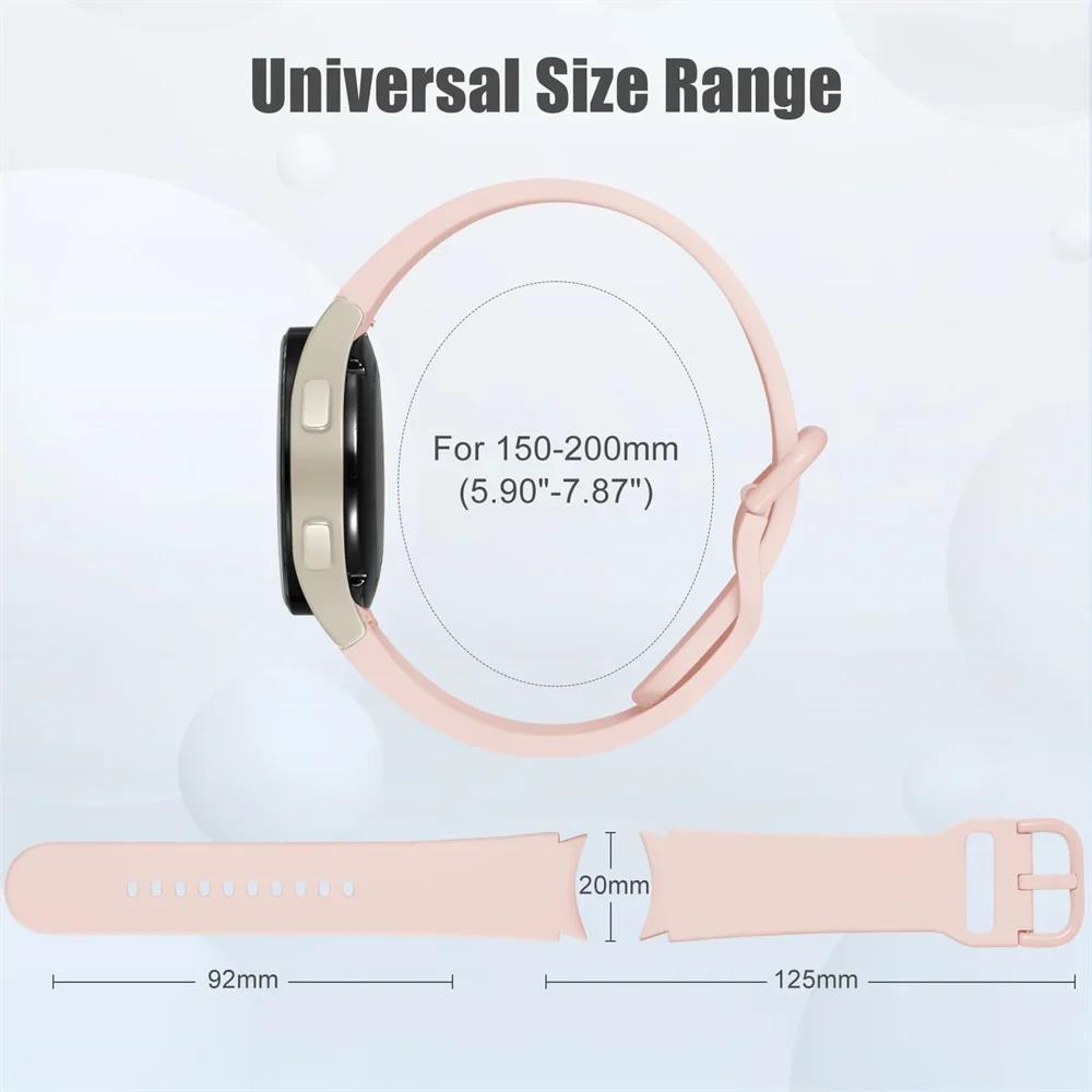 Silicone Strap For Samsung Galaxy Watch 7 6 5 4 FE 44mm 40mm 5 pro 45mm sport band 20mm No gap Bracelet Galaxy Watch 6-4 classic 3