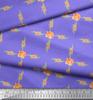 Soimoi Purple Japan Crepe Satin Fabric Grandiflora Rose & Camellias Floral Print Fabric by Metre 42 Inch