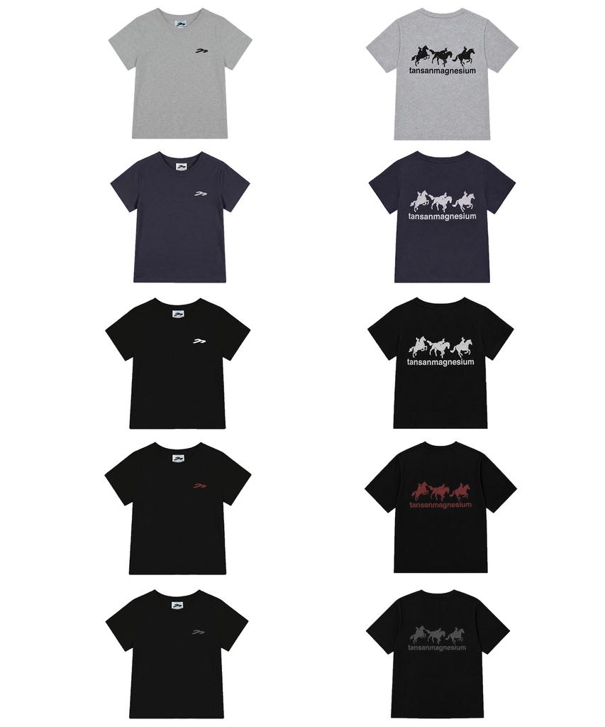 Tansanmageunesyum Horse Rabbit T-Shirt (White/Black)
