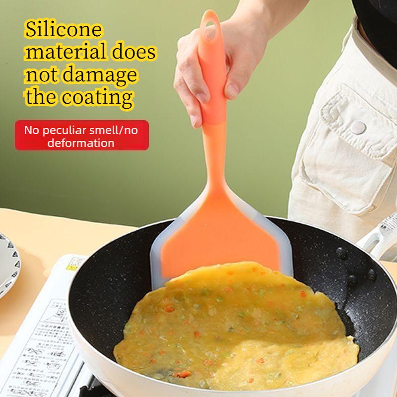 1pc Multi-Purpose Non-Stick Pan Utensils - Silicone Egg Spatula, Wide Pancake Turner, and Egg Flipper for Cooking and Baking