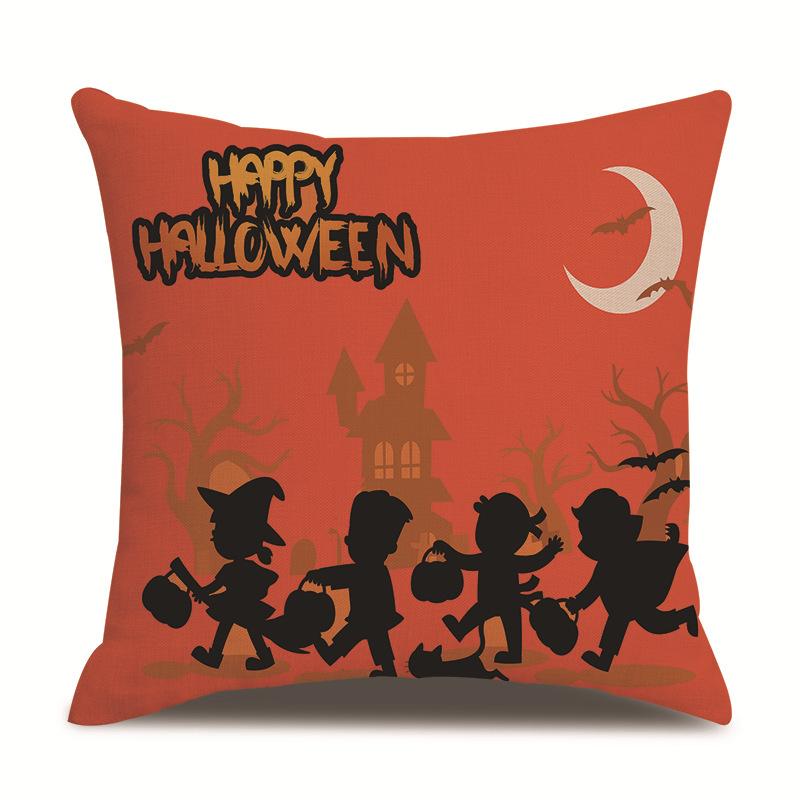 Halloween Linen Pillow Cover Printed Pillow Cover