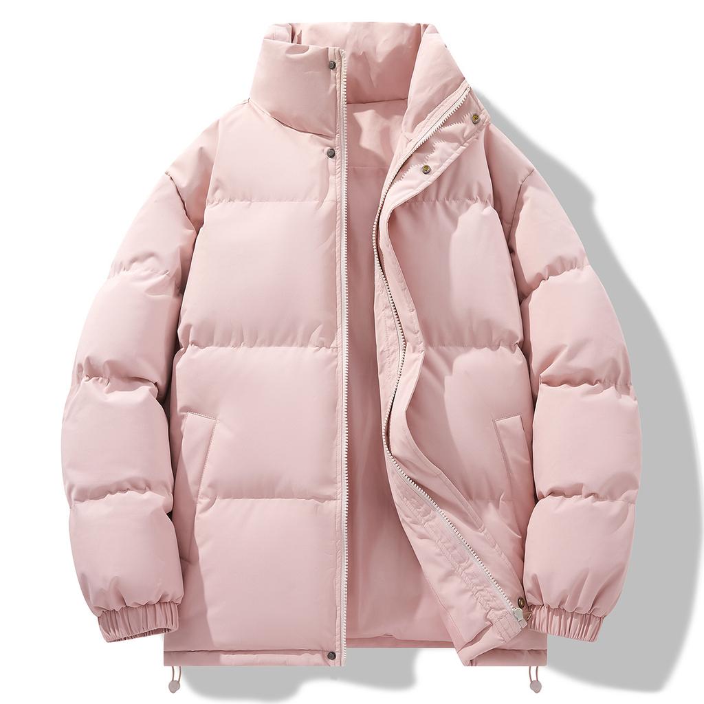 Męska Nowa Zimowa Luźna Bawełniana Kurtka z Kołnierzem Stojącym Jednokolorowa Krótka Ciepła Bawełniana Kurtka Kurtka